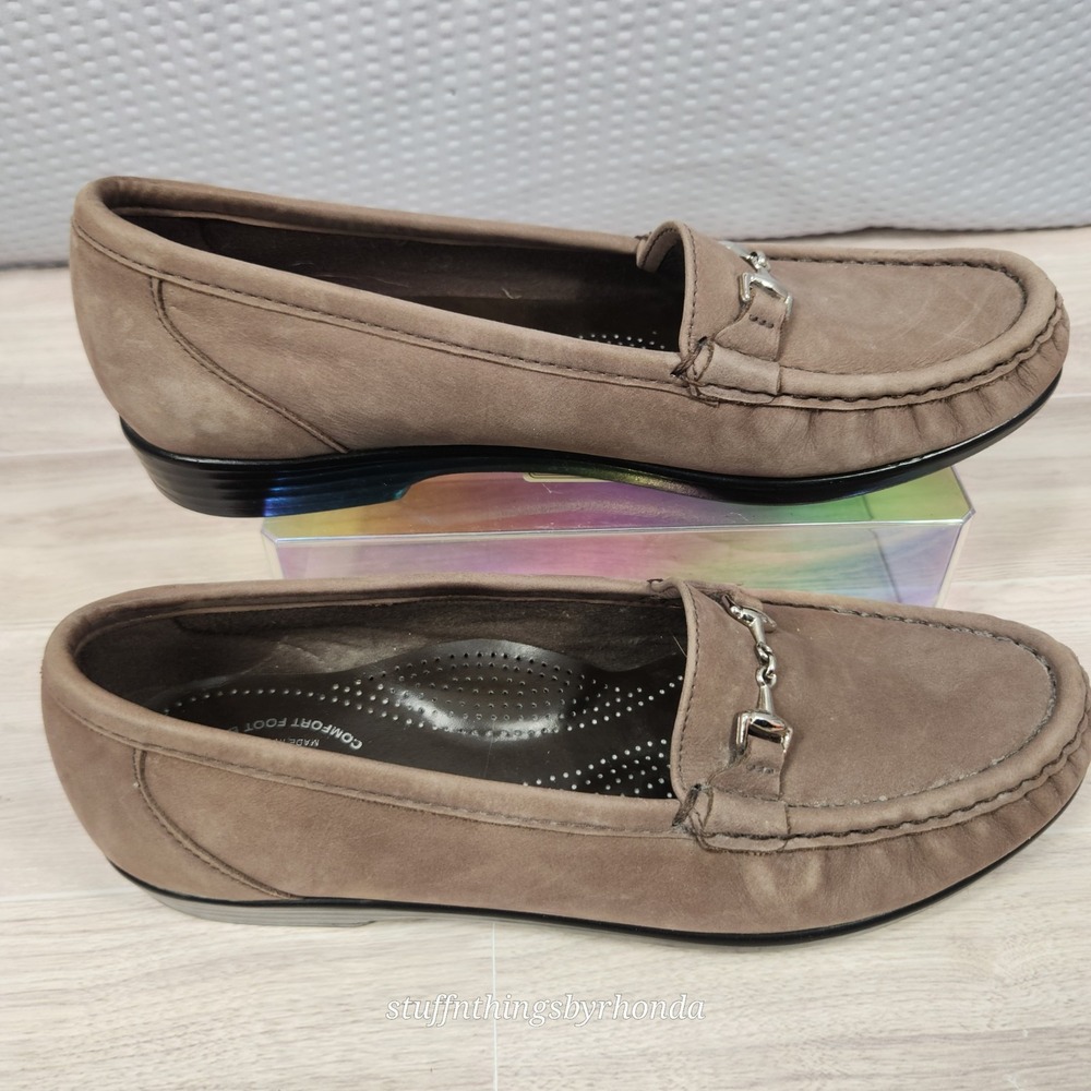 SAS Tripad Comfort‎ Metro Women's Taupe Leather Horsebit Loafers Size 8 N - Picture 3 of 9